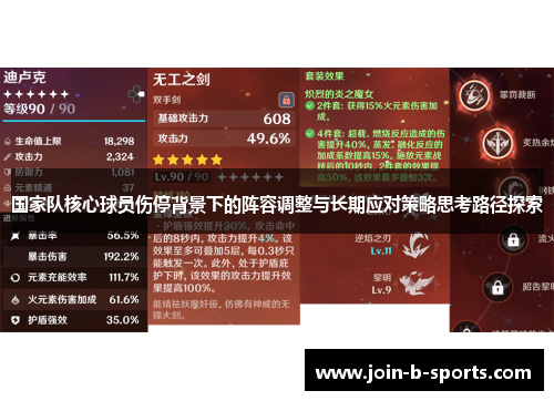国家队核心球员伤停背景下的阵容调整与长期应对策略思考路径探索 国家队核心球员伤停背景下的阵容调整与长期应对策略思考路径探索